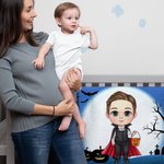 Personalized Devil Vampire Witch Cartoon Character Soft Throw Blanket with Name Home Decor Halloween Party Gift for Kids
