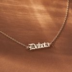 Personalized Minimalist Gothic Old English Nameplate Necklace Family Jewelry Birthday Halloween Gift for Women