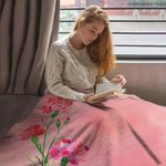 Personalized Birth Flower Soft Throw Blanket with Name Birthday Bachelorette Party Gift for Women