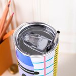 Personalised Crayon Style 20oz 30oz Teacher Insulated Tumbler with Straw Lid Appreciation Gift for Teacher