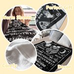 Personnalisé Sun Moon Hugging Skeleton Ouija Board Throw Blanket with Name Gothic Home Decor Halloween Wedding Gift for Couple Ouija Lovers