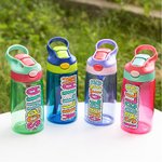 Gourde Multicolore Personnalisée avec Nom Style Points Dalmatiens Bouteille 480ml Anse Portable Cadeau Anniversaire Rentrée de l'École pour Enfant