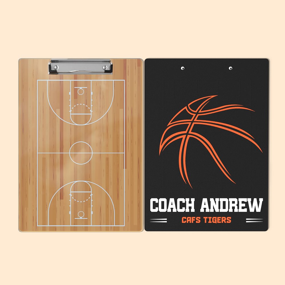Planche à Pince Effaçable à Sec en Acrylique Personnalisée avec Nom de l' Équipe et de l'Entraîneur Cadeau pour Amateurs de Basket