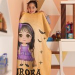Personalized Devil Vampire Witch Cartoon Character Soft Throw Blanket with Name Home Decor Halloween Party Gift for Kids