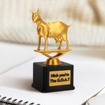 Personalized Greatest of All Time Goat Trophy with Name Desk Decor Birthday Gift for Family Friend Salesperson