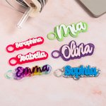 Personalised Multicolor Glitter Raised Letter Tumbler Name Plate Tag Accessories for Stanley Cup Birthday Gift for Women Sports Lovers