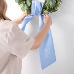 Personalised Embroidery Monogram Wreath 100% Cotton Ribbon Decor Wedding Housewarming Gift for Friend Family