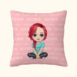 Personalised Multicolour Cute Cartoon Character Soft Throw Pillow Cover with Name Sofa Decor Birthday Christmas Gift for Boys Girls