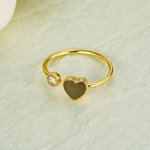 Anello dell'umore personalizzato Mystery regolabile con pietra di compleanno, regalo di Natale e festa della mamma per le donne.