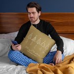 Línea personalizada Árbol de Navidad Funda de almohada con 1-8 nombres y texto Festival Decoración del hogar Regalo de Navidad para la familia