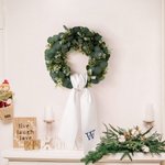 Personalised Embroidery Monogram Wreath 100% Cotton Ribbon Decor Wedding Housewarming Gift for Friend Family