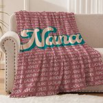 Personalized Multicolour Shadow Font Soft Throw Blanket with 1-20 Names Birthday Christmas Gift for Grandma Grandpa