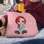 Personalised Multicolour Cute Cartoon Character Soft Throw Pillow Cover with Name Sofa Decor Birthday Christmas Gift for Boys Girls