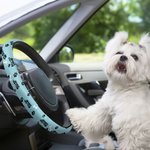 Personalised Multicolor Dog Paw Bone Design Anti-Slip Car Steering Wheel Cover with Name Car Accessories Birthday Gift for Pet Lover