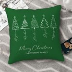Línea personalizada Árbol de Navidad Funda de almohada con 1-8 nombres y texto Festival Decoración del hogar Regalo de Navidad para la familia