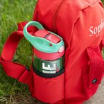 Personalized Colorful Name Water Bottle with Silicone Straw and Handle Travel Birthday Gift for Kids