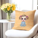 Personalised Multicolour Cute Cartoon Character Soft Throw Pillow Cover with Name Sofa Decor Birthday Christmas Gift for Boys Girls