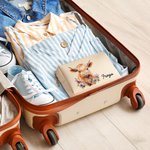 Personalized Leather Waterproof Flower Highland Cow Large Makeup Bag with Name Christmas Birthday Gift for Women Highland Cow Lovers