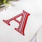 Personalised Embroidery Monogram Wreath 100% Cotton Ribbon Decor Wedding Housewarming Gift for Friend Family