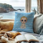 Personalised Multicolour Cute Cartoon Character Soft Throw Pillow Cover with Name Sofa Decor Birthday Christmas Gift for Boys Girls