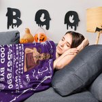 Couverture Multicolore Personnalisée avec Nom et Sorcière Design Plaque Ouija Décoration à la Maison Cadeau Halloween pour Famille