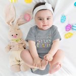 Personalisierte Ostereier Hase Kaninchen Doodle Buchstaben 100% Baumwolle Baby Mädchen Bodysuit mit Namen 1st Easter Baby Shower Geschenk für Neugebor