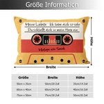 Personalisierter Retro Mixtape Kissenbezug 80er Jahre Musik mit Namen Bettwäsche Haus Deko Hauseinweihung Geburtstag Geschenk für Musikliebhaber
