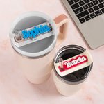 Personalised Multicolor Glitter Raised Letter Tumbler Name Plate Tag Accessories for Stanley Cup Birthday Gift for Women Sports Lovers