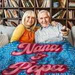 Personalized Multicolour Shadow Font Soft Throw Blanket with 1-20 Names Birthday Christmas Gift for Grandma Grandpa