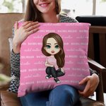 Personalised Multicolour Cute Cartoon Character Soft Throw Pillow Cover with Name Sofa Decor Birthday Christmas Gift for Boys Girls