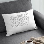Personalized Rainbow Letter DIY Coloring Cousin Crew Throw Pillow Cover with Name Family Party Home Decor Birthday Gift for Boys Girls