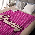Personalized Multicolour Shadow Font Soft Throw Blanket with 1-20 Names Birthday Christmas Gift for Grandma Grandpa