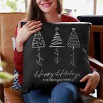 Línea personalizada Árbol de Navidad Funda de almohada con 1-8 nombres y texto Festival Decoración del hogar Regalo de Navidad para la familia