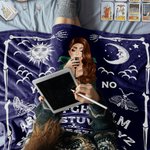 Couverture Multicolore Personnalisée avec Nom et Sorcière Design Plaque Ouija Décoration à la Maison Cadeau Halloween pour Famille