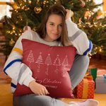 Línea personalizada Árbol de Navidad Funda de almohada con 1-8 nombres y texto Festival Decoración del hogar Regalo de Navidad para la familia