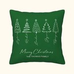 Línea personalizada Árbol de Navidad Funda de almohada con 1-8 nombres y texto Festival Decoración del hogar Regalo de Navidad para la familia