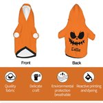 Personalised Pumpkin Face Soft Warm Puppy Dog Hoodie Clothes with Name Birthday Halloween Costume Gift for Pet Lover Owner