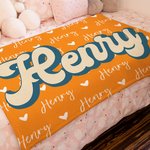 Coperta personalizzata Multicolore Cuore Nuvola di Parole Ombra Nome Morbida Coperta da lancio Home Decor Regalo di compleanno per bambini Ragazze