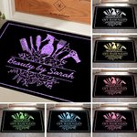 Felpudo Personalizado con Elementos Florales de Peluquería y Texto Peluquería Accesorios de Apertura Regalo para Peluqueros Amantes de la Belleza