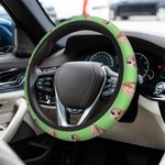 Personalised Funny Multicolor Dog Cat Face Photo Anti-slip Elastic Steering Wheel Cover Birthday Gift for Family Friend