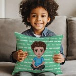 Personalised Multicolour Cute Cartoon Character Soft Throw Pillow Cover with Name Sofa Decor Birthday Christmas Gift for Boys Girls