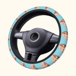 Personalised Funny Multicolor Dog Cat Face Photo Anti-slip Elastic Steering Wheel Cover Birthday Gift for Family Friend