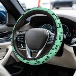 Personalised Multicolor Dog Paw Bone Design Anti-Slip Car Steering Wheel Cover with Name Car Accessories Birthday Gift for Pet Lover