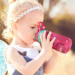 Personalised Cute Cartoon Fairy Girl 16oz Name Water Bottle with Straw and Handle Birthday Back to School Gift for Girls