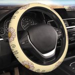 Personalised Watercolour Birth Flower Non-slip Elastic Car Steering Wheel Protective Cover with 1-3 Names Birthday Gift for Family Friend Car Owner