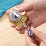 Personalized Glitter Dog Paw Print Nurse Badge Reel with Name and Paw Charm Nurse Week Birthday Gift for Dog Lovers Nurses Medical Staff