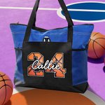 Personalised Basketball Football Large Tote Bag with Name Birthday Christmas Gift for Sports Lover