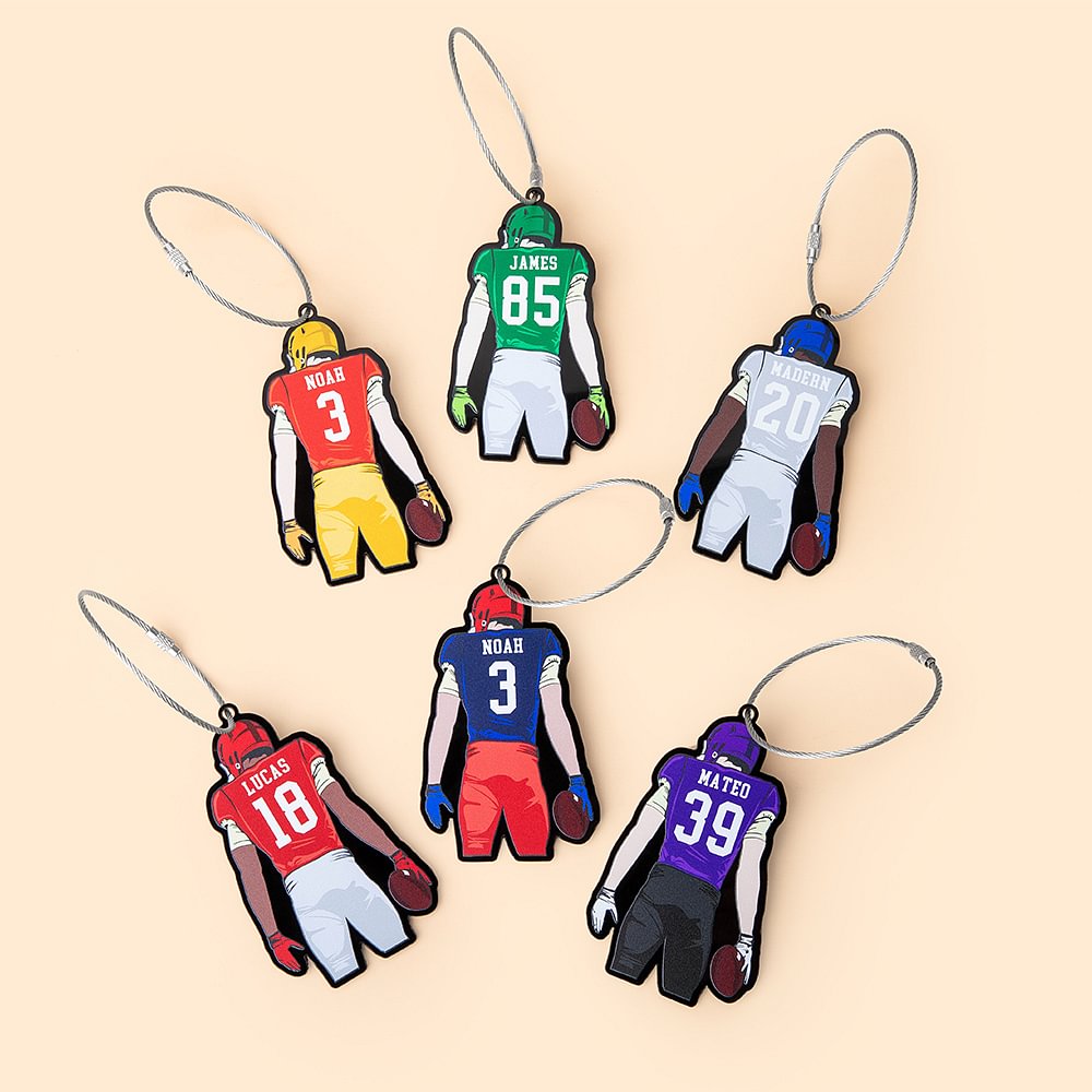 Porte-clés de sac de football personnalisé avec boucle en acier inoxydable Cadeau d'anniversaire pour les amoureux du football
