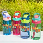 Personalised Cousin Crew 16oz Name Water Bottle with Straw and Spill-Proof Lid Kids Party Favor Gift for Boys Girls