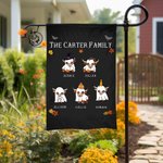 Personnalisé 1 - 8 Highland Cow Ghost Design Garden Flag with Name Halloween Yard Garden Decor Gift for Family